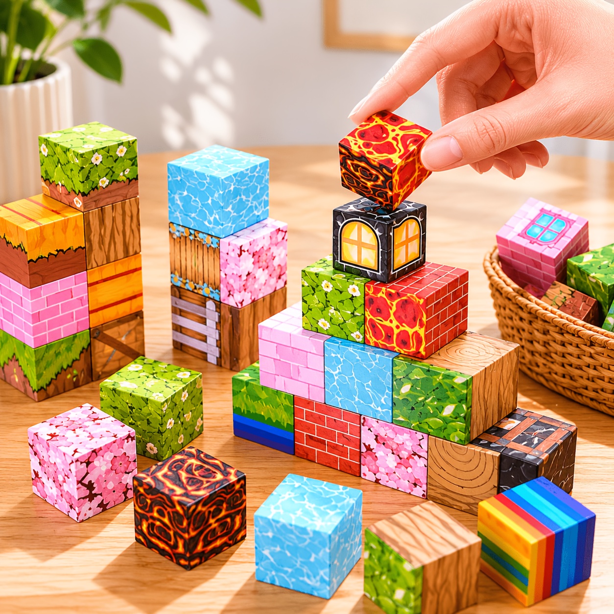 200pcs Magnetic Building Blocks, 2cm Large Particles Assembly Toy