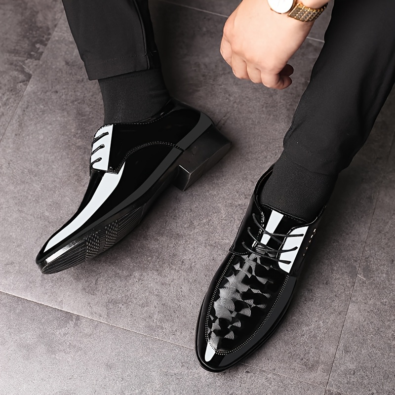 new mens dress shoes shiny mens elegant shoes large size - Temu
