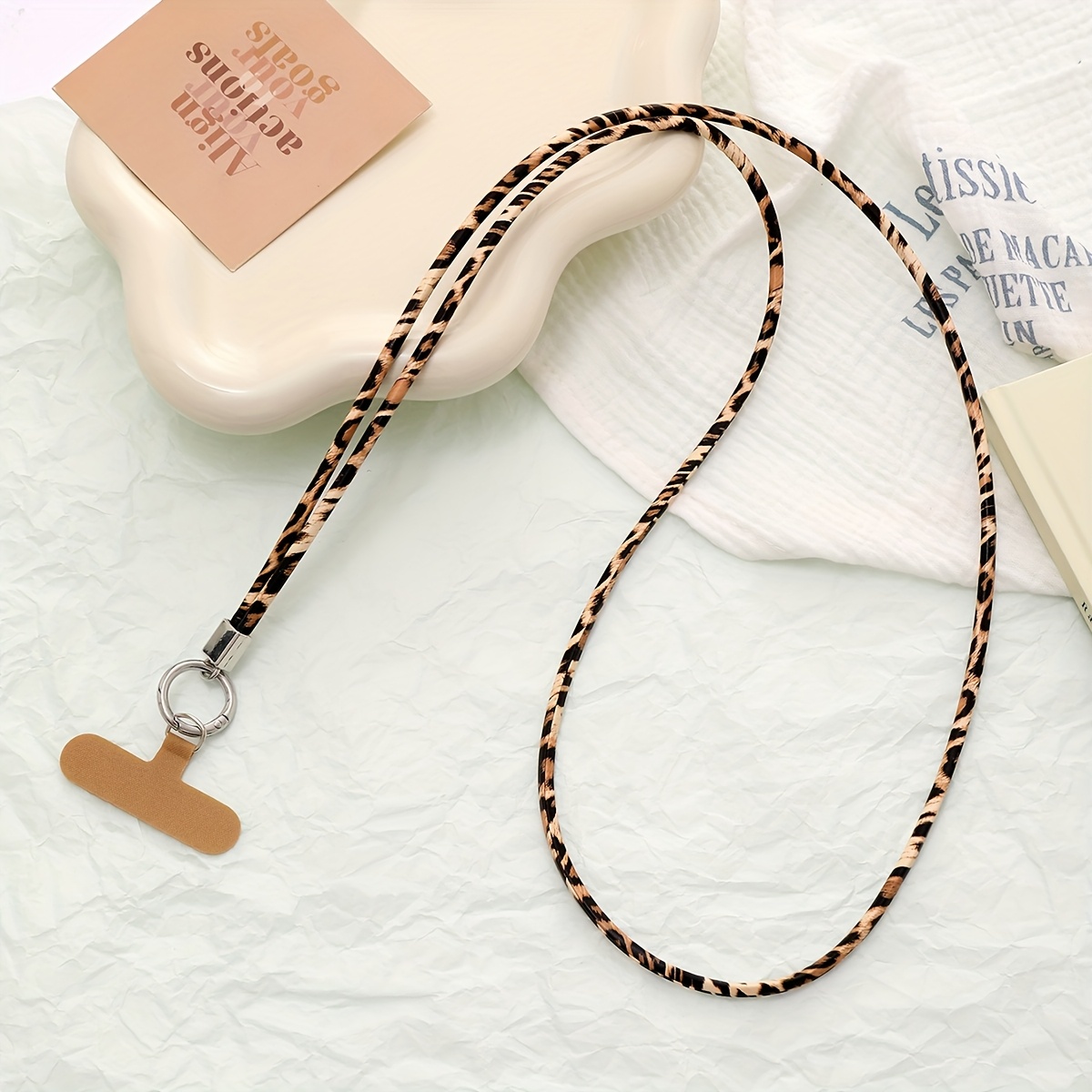 E-shop Mehrfarbige, modische neue Leopardenmuster-reversible Schulterkette, vielseitiges Handy-Lanyard, Handgelenk-Style-Lanyard mit Karte