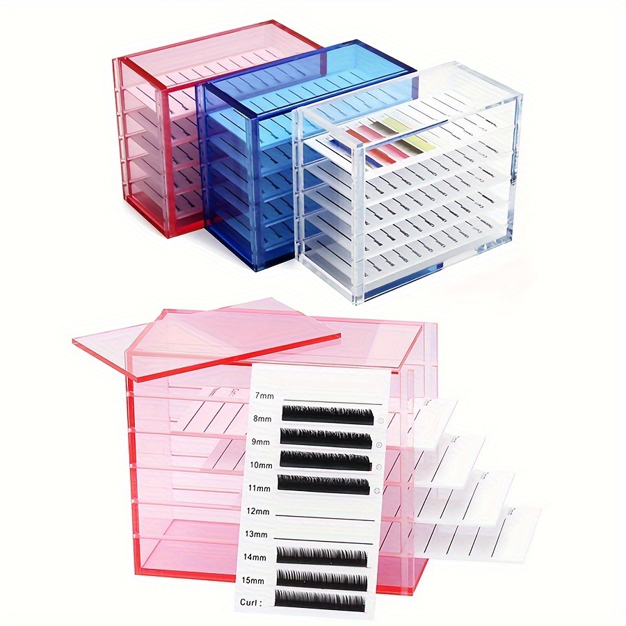 

1pc Clear 5- Storage Box, Hypoallergenic -free Organizer , Grafting Display Stand For Makeup - No Or Battery Needed