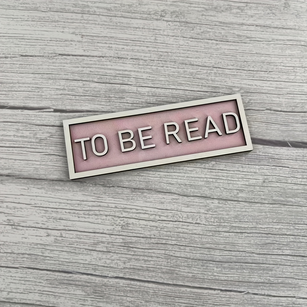 Books To Read Bookmark - Frameless 3d Wall Art, White Text And /pink/ - Versatile Library, Home, Or Office Decor Halloween Christmas Decoration