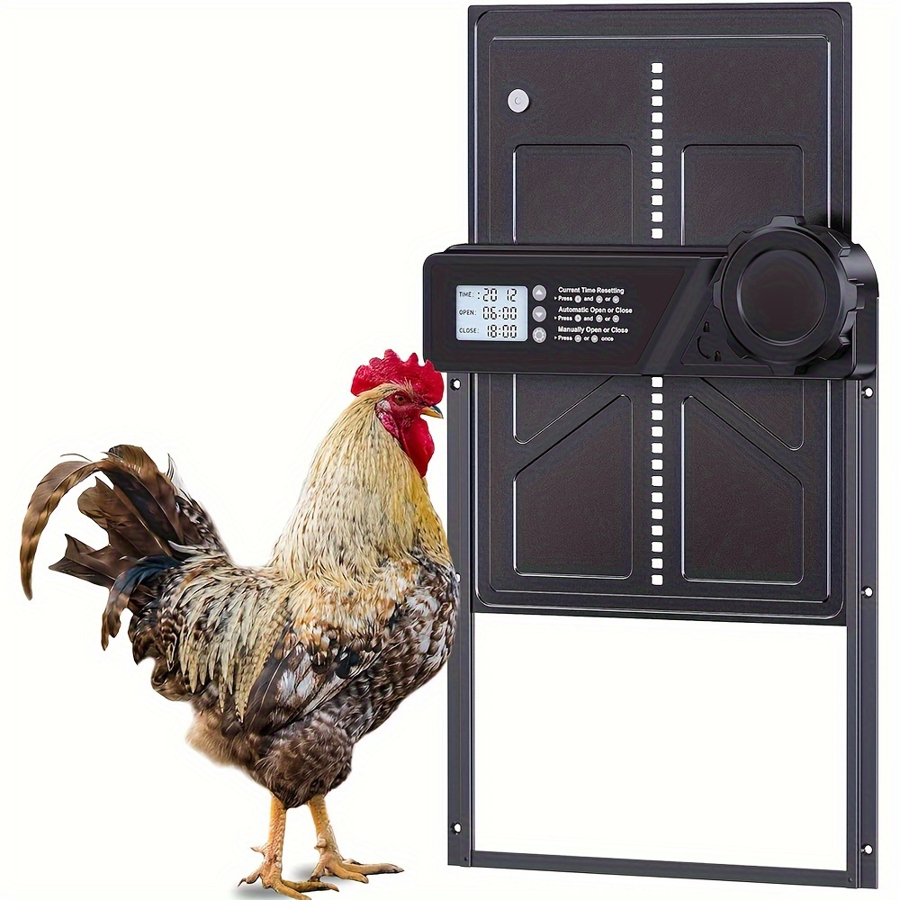 large automatic chicken coop door lcd display timer setting Temu