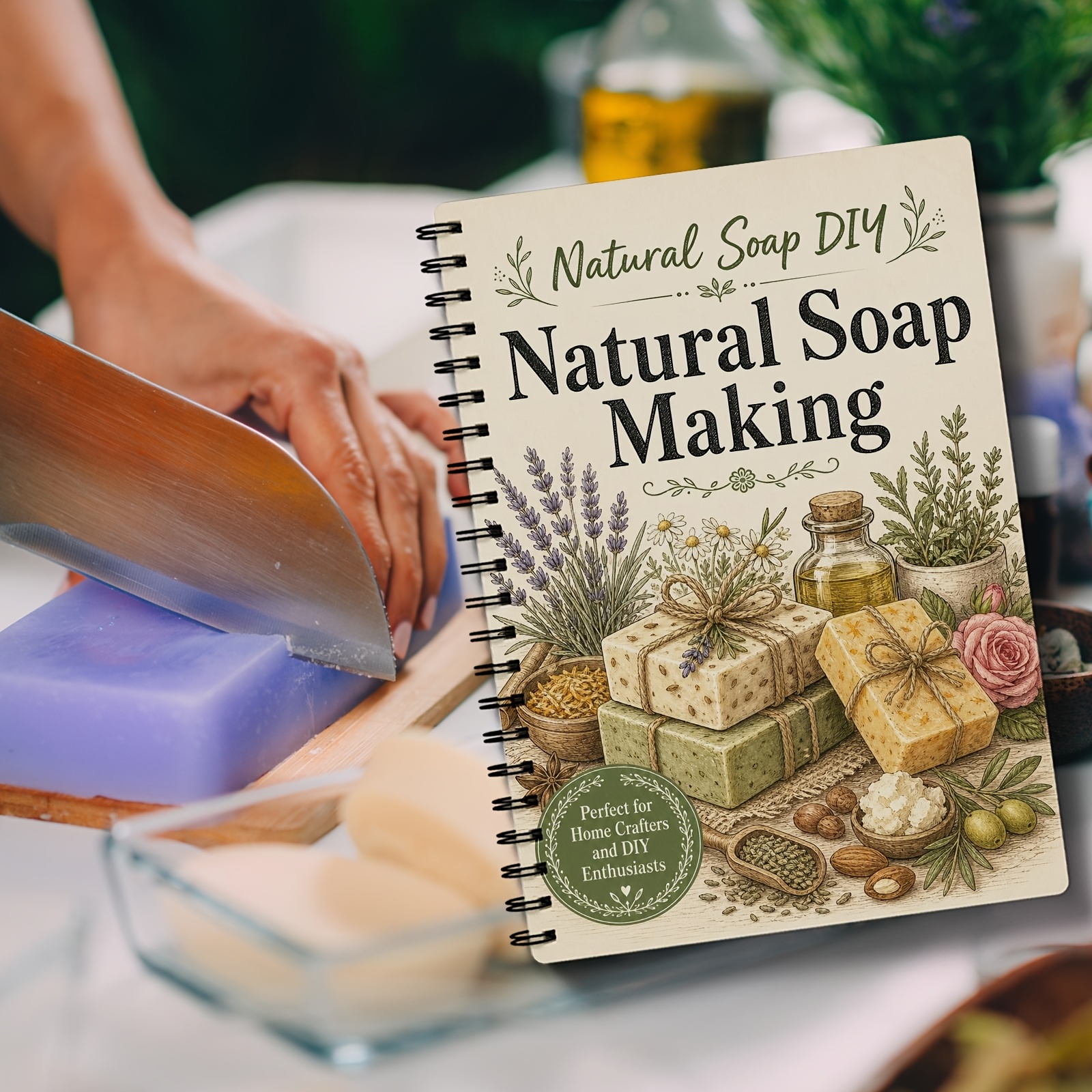 TEMU Natural Making Guide Suitable For Beginners: Plant-based Diy Soap Tutorial With Essential Oils & Herbal Recipes, Step--step Crafting Techniques