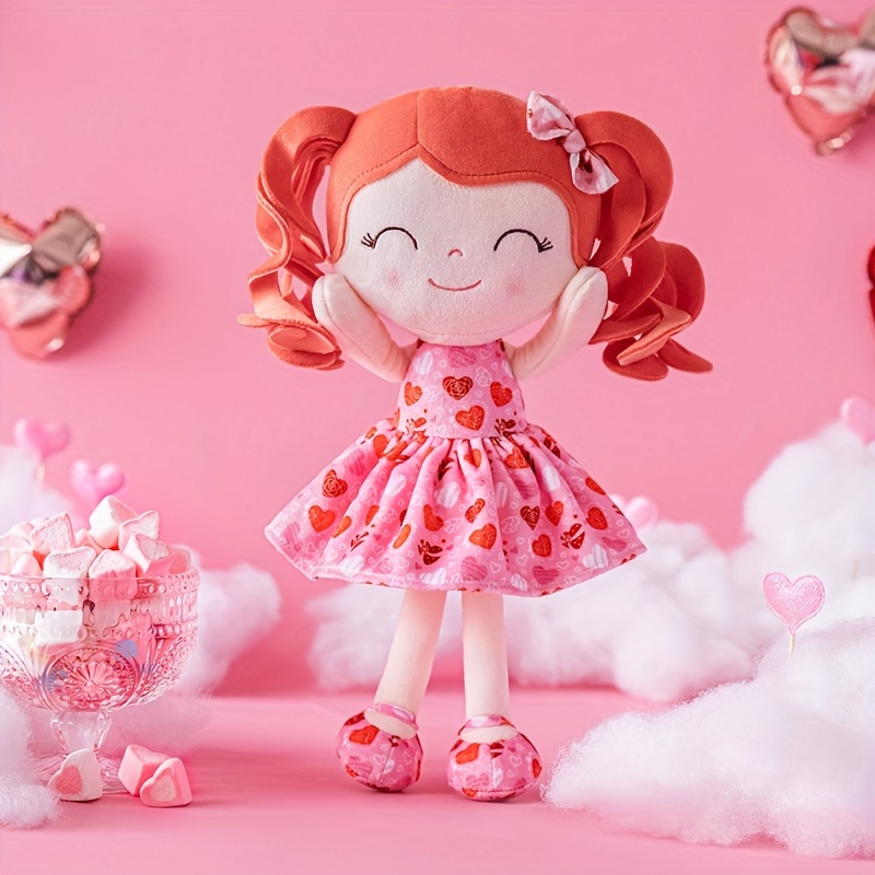 

Valentine's Day Series 30cm Red Curly Hair Spring Girl With Skirt, Polyester - Gloveleya, , Skirt