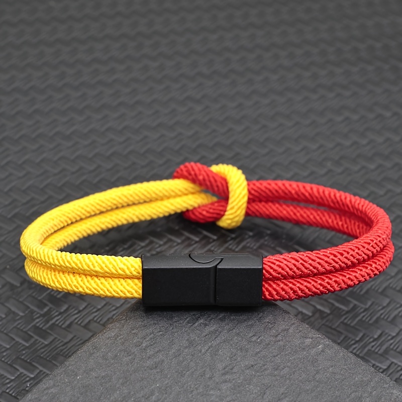 Image of A 4mm Dual-color Handmade Knot Bracelet For Men And Women, For Daily