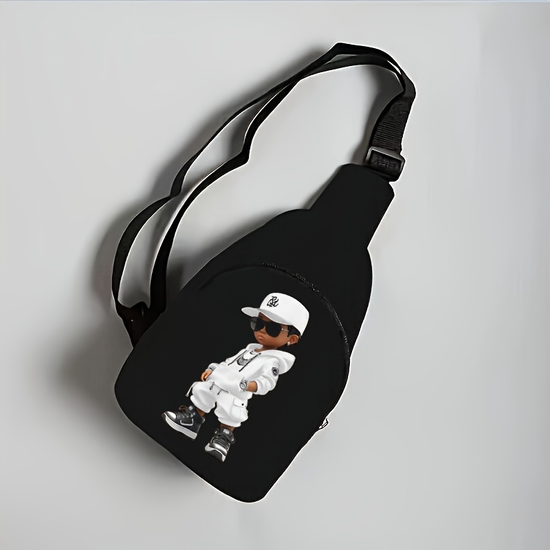 Image of Children Cartoon Wearing Hat Print Crossbody Bag Coin Purse Shoulder Bag Kindergarten Bag