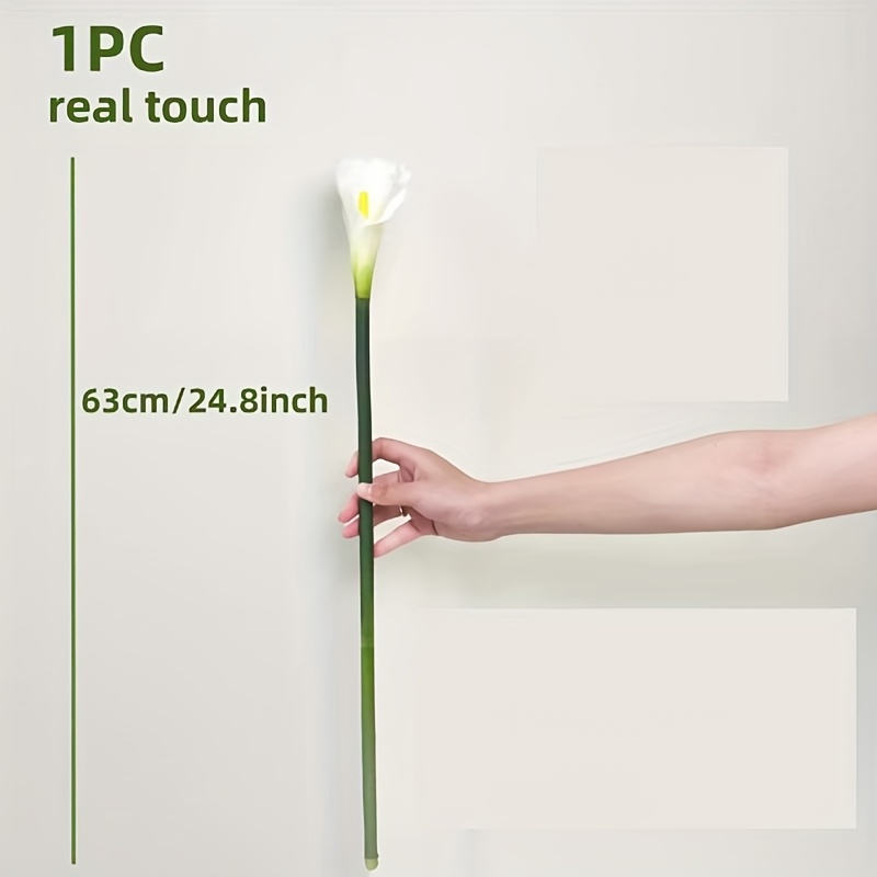 A Single Long-stemmed Soft Calla Lily Artificial Flower, With A Realistic Touch, This Faux Flower Is Perfect For Wedding Gifts, Bridal Showers, And Home Decoration