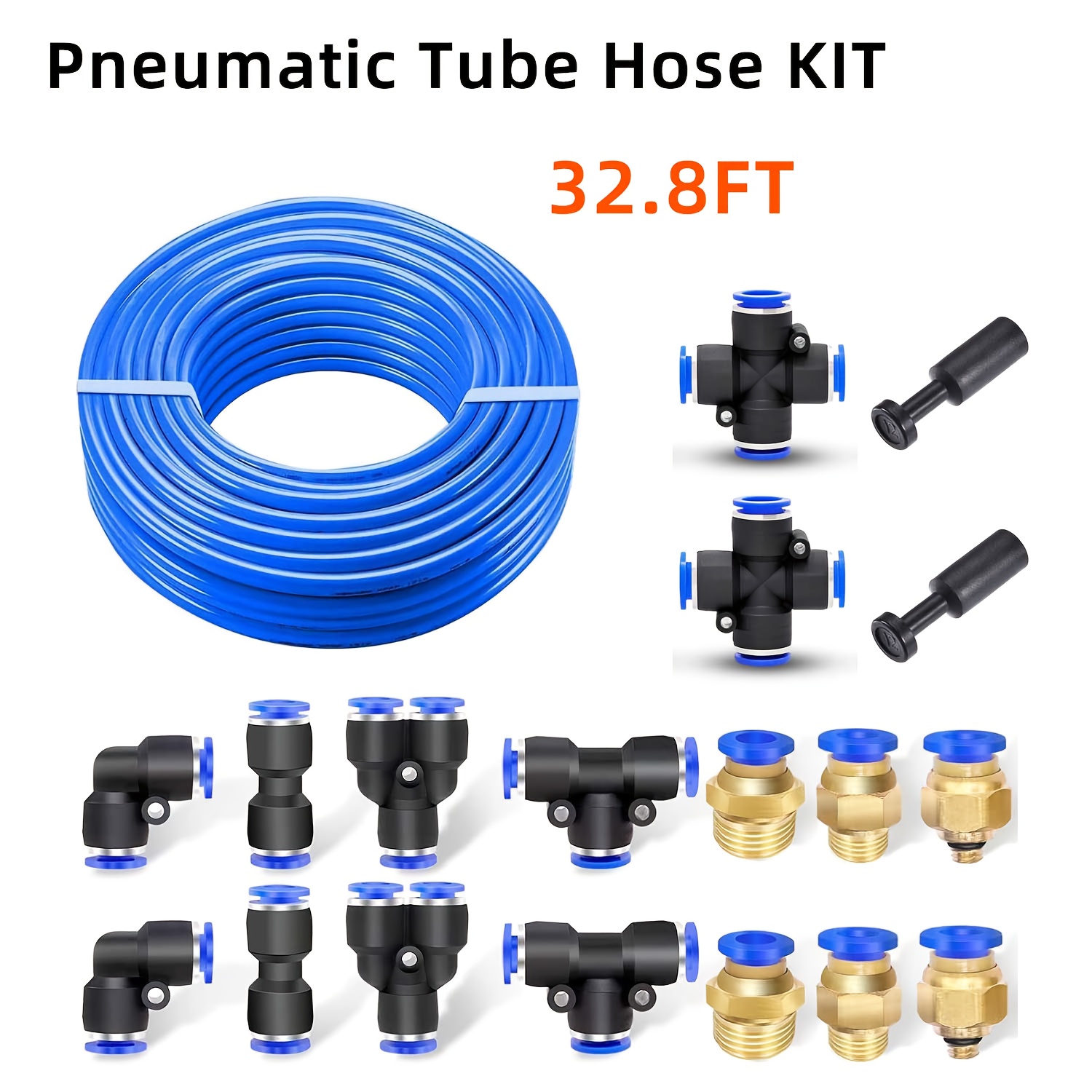 Metaland 5/16" OD Polyurethane Pneumatic Tubing - 32.8 Feet Blue PU Air Hose For Compressors & Fluid Transfer