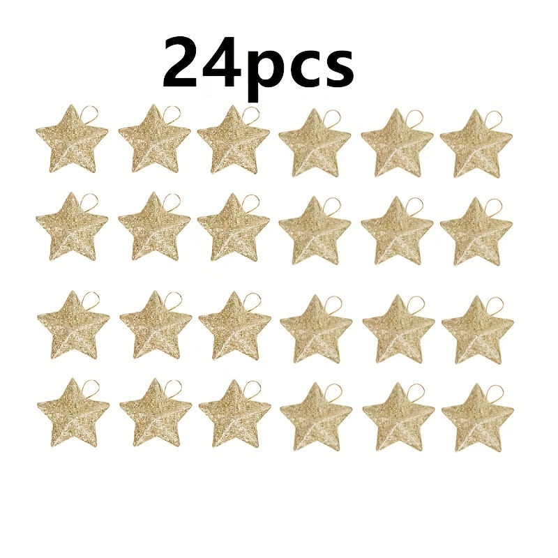 TEMU Set Of 24 Golden Decorations For Hanging On Christmas Trees, Home Decor During The 2024 , New Year Celebrations, And Gifts