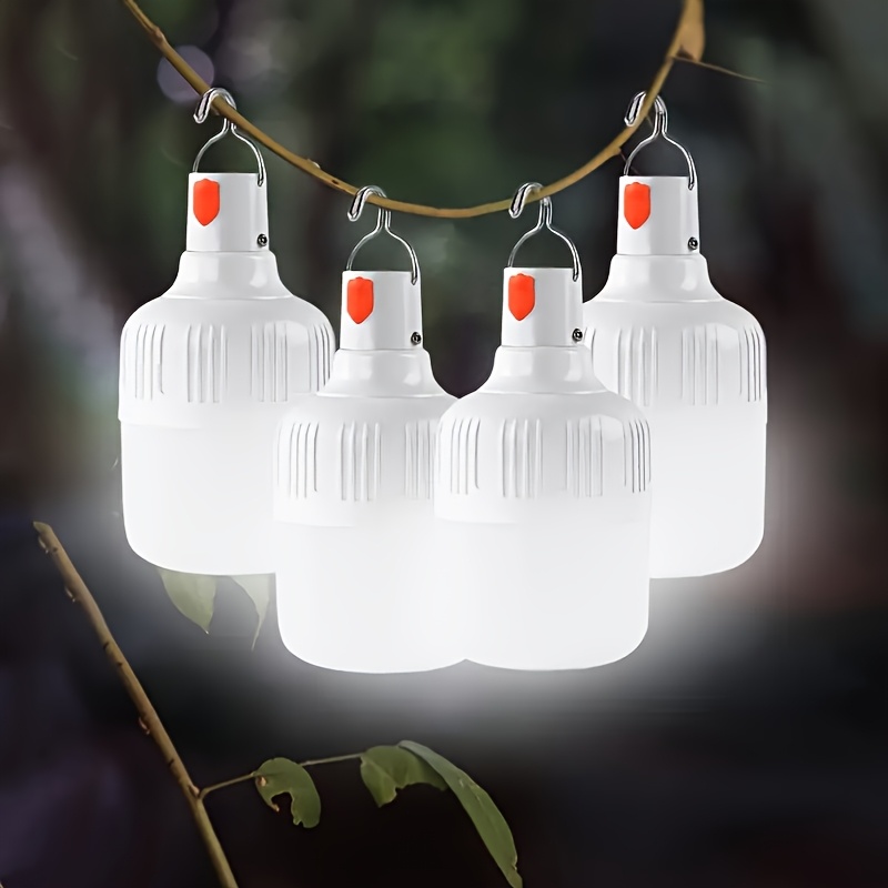 TEMU 4pcs Rechargeable Usb Led Bulbs, Emergency Portable Lighting, Decorative Bulbs, Suitable,, Suitable For Cars, Garages, Use