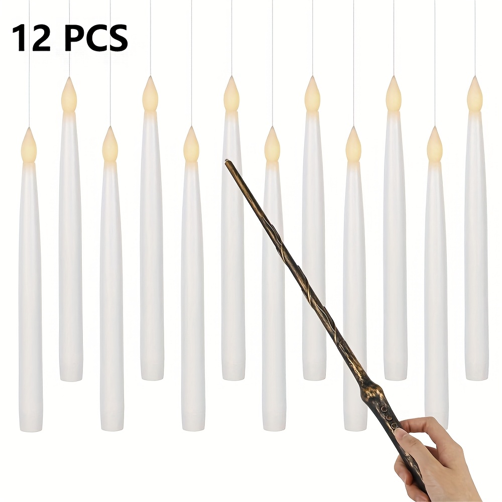 TEMU Led Candles With Magic Wand Remote Control, Floating Candles With 6h Timer Function, Floating Candles, Pack Of 12/24 Led Taper Candles For