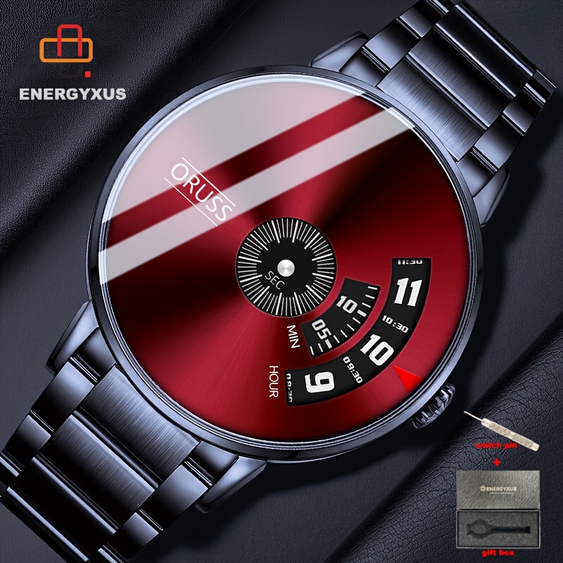 TEMU Men's Sports Watch, Pointerless Easy For Men, Stainless Steel Band, Without Battery