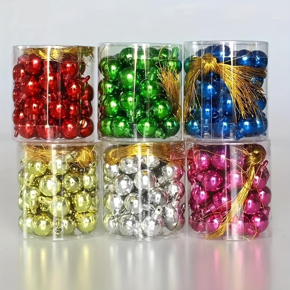 

48pcs Christmas Ornaments - 1.5cm Electroplated , For Decoration &