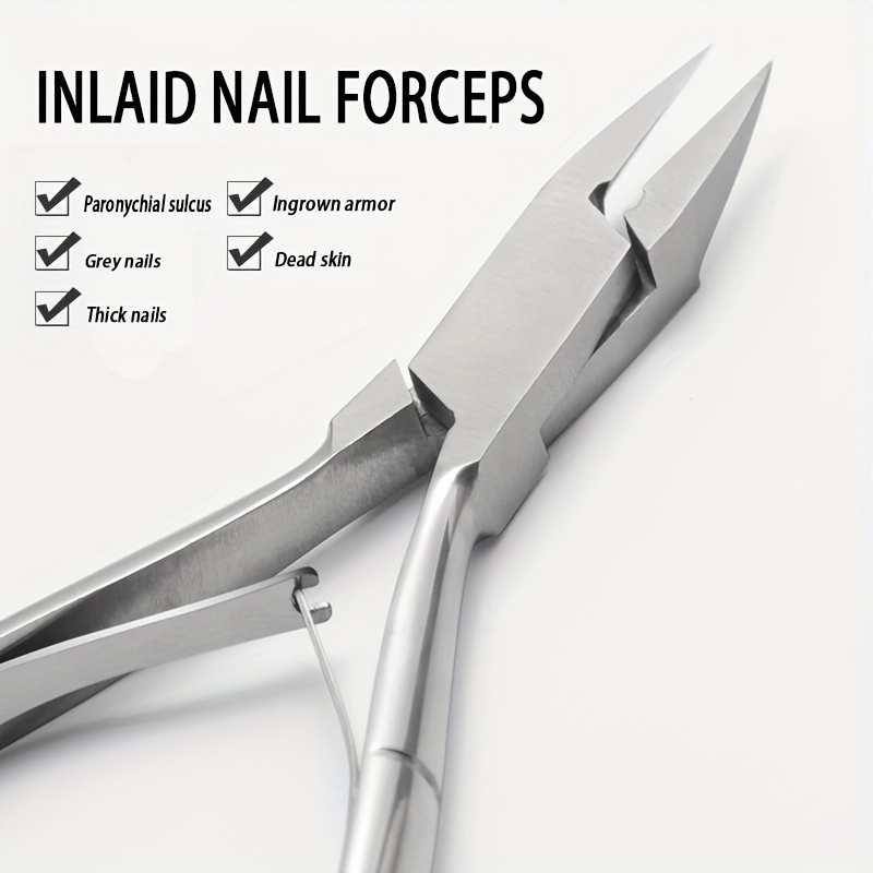 TEMU Stainless Steel Cuticle Nippers - Precision Manicure & Pedicure Tool For Dead Skin Removal, Foot Care Accessory