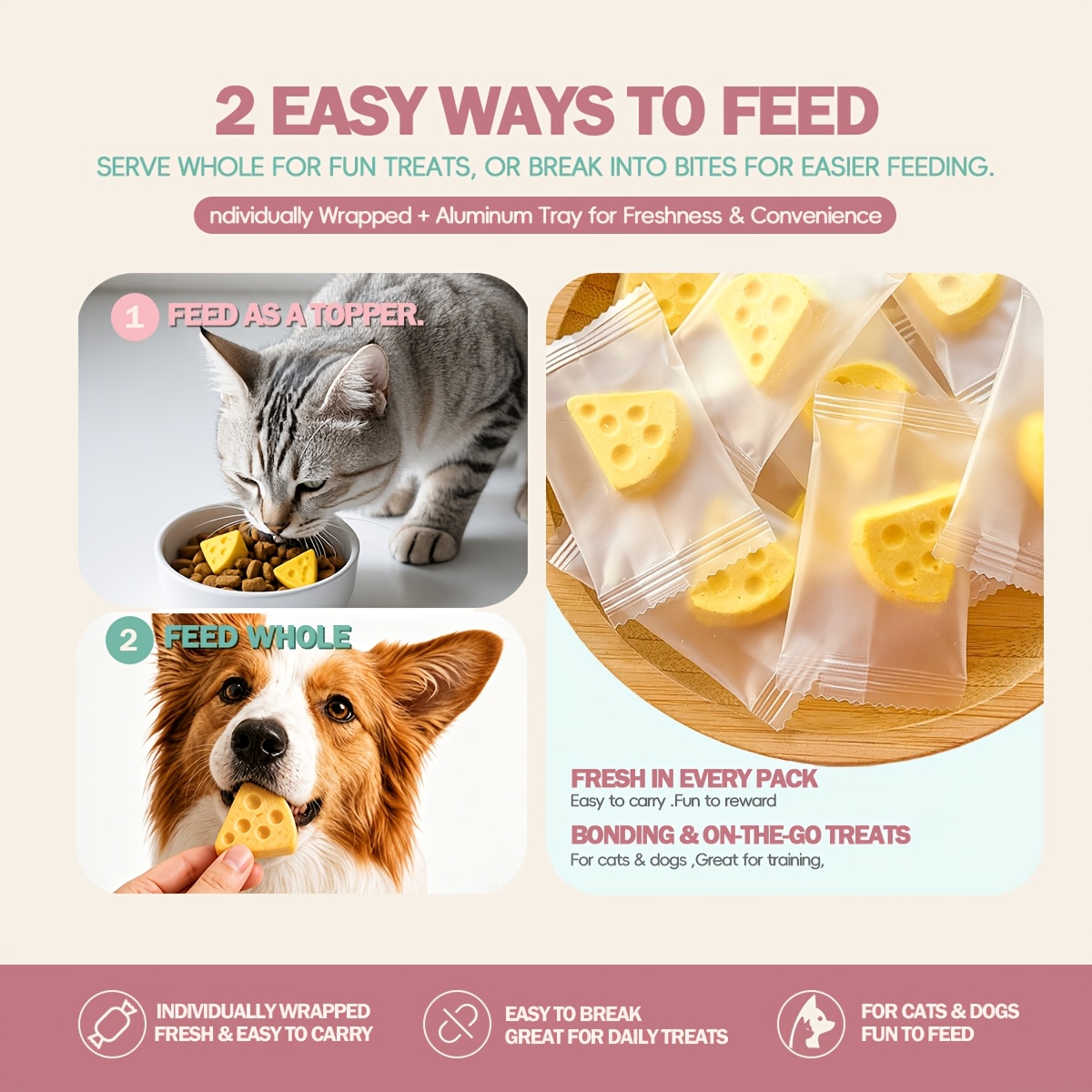 oathpet premium freeze dried cheese   for dogs cats   chicken cheese high protein training rewards daily snacks 37 count Product details 7