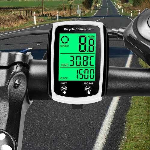 1pc computadora de bicicleta, velocímetro y odómetro digital con cable, contador de velocidad lcd para ciclismo, multifuncional para bicis de carretera y montaña, accesorio de ciclismo sin batería recargable