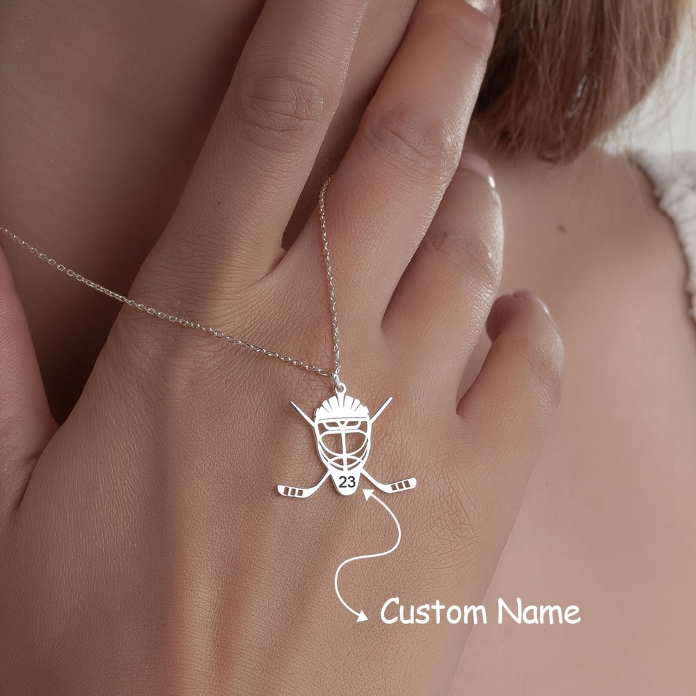 TEMU Collana con ciondolo personalizzato da donna, con ciondolo a palla da hockey personalizzato, con un numero personalizzato, perfetta per . Adatta
