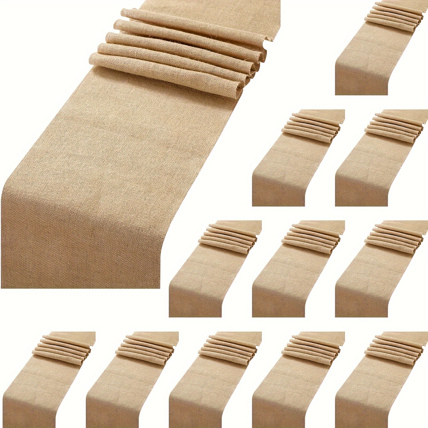 

Natural Jute Table Runners - Set Of 5, 120cm X 30cm, 180cm X 30cm, 275cm X 30cm - Perfect For Weddings And Home Decor - Suitable For Coffee, Tea, And Outdoor Tables