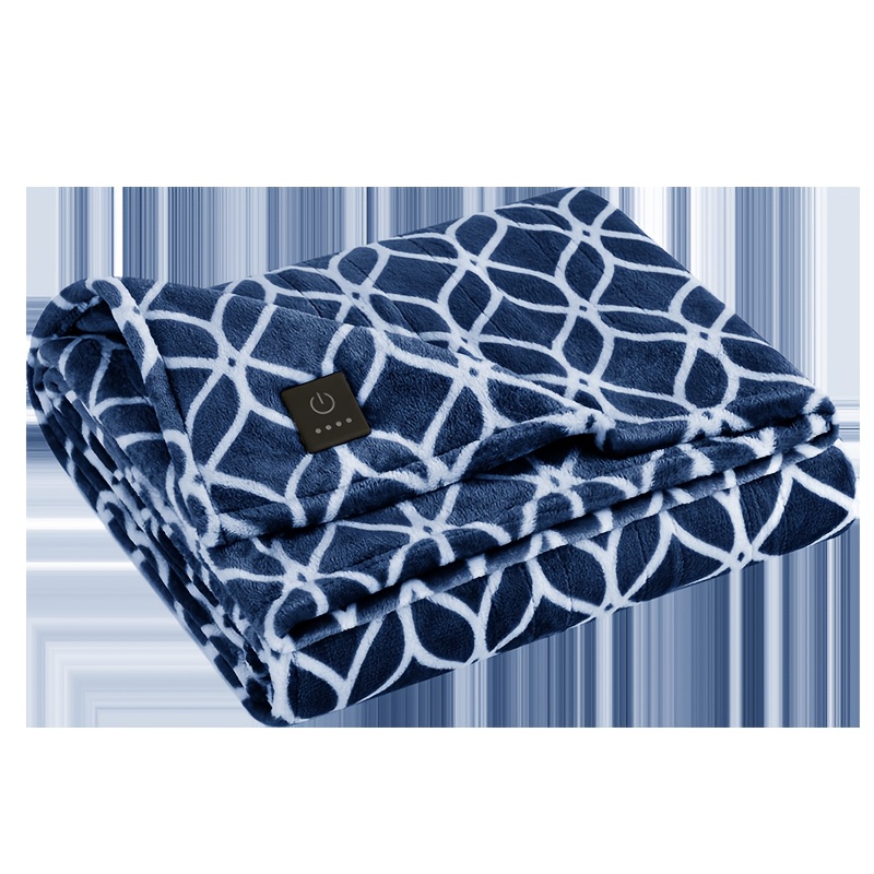 TEMU 50" X 60" Flannel And Cotton Electric Blanket, Featuring 6 Heating Levels And A 10-hour Timer, Up To 150&deg;f Quickly, Machine Washable, Offered In Colors And Sizes, A Must-have For Home And Office!