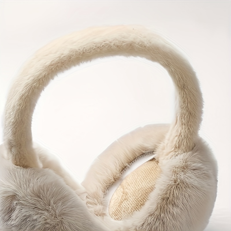 Foldable Faux Rabbit Fur Earmuffs, Cozy Winter Ear Warmers, Unisex, Polyester Stretch Ear Muffs, with Hand Wash Only for Autumn and Winter details 7