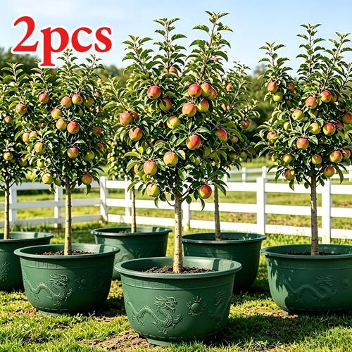 2pcs, Large Outdoor Garden Courtyard Large Round Flower Pots, Tree Planting Large Flower Pots, Farm Garden Courtyard Fruit Tree Garden Potted Vegetables Flowers Bonsai Special Planting Extra Large Flower Pots