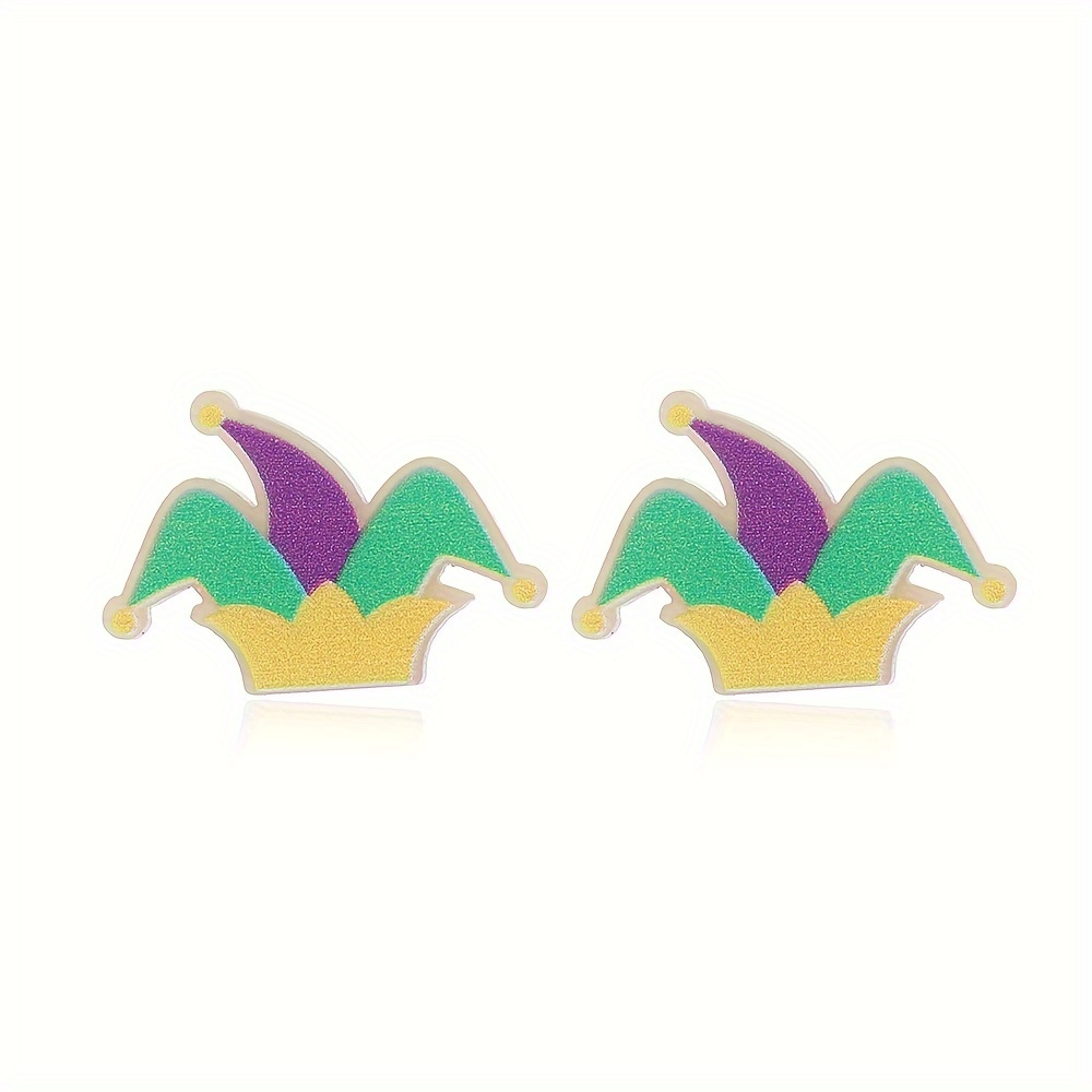 temu mardi gras earrings