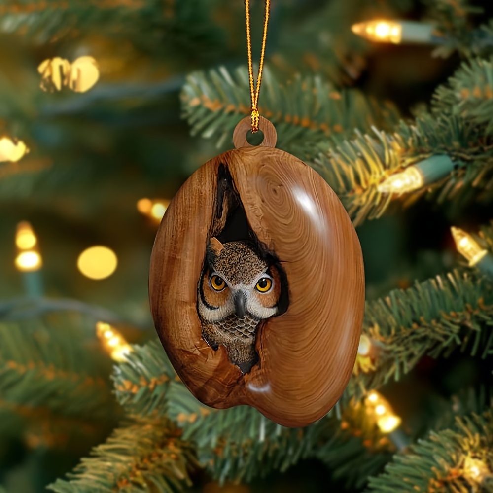 

1pc Owl , 2d Hanging Decor, Christmas Tree , For Grandparents, , Kids, , , Home & , No , No Required