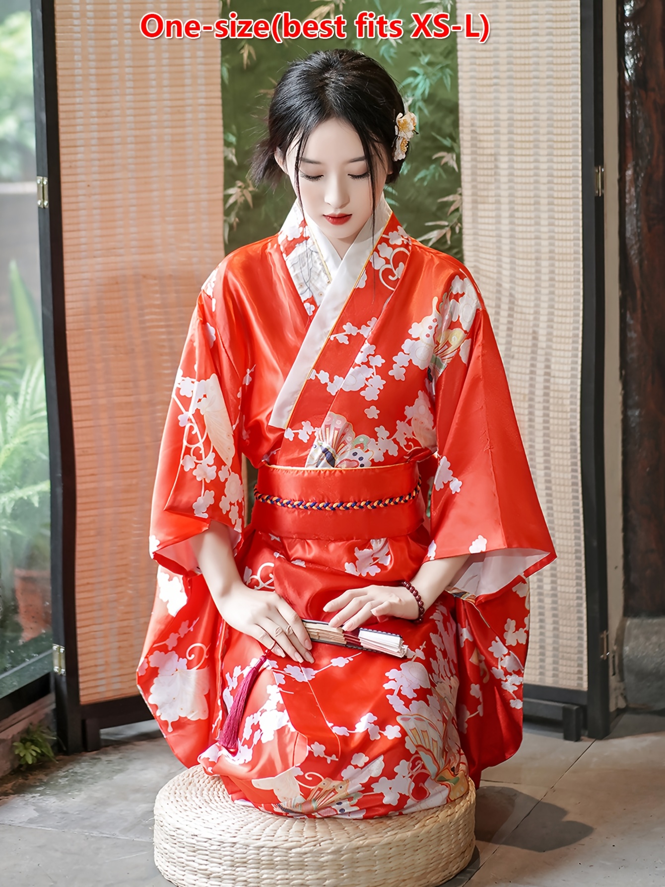 open lace back dress Red Geisha Kimono Costume – Costume Zoo