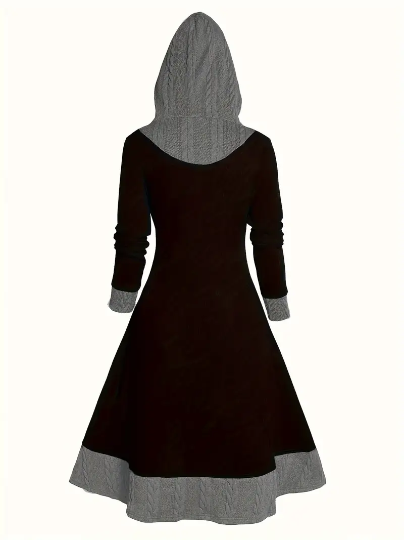 color block textured hoodie dress o ring zipper drawstring - Temu Slovakia color block textured hoodie dress o ring zipper drawstring - Temu Slovakia