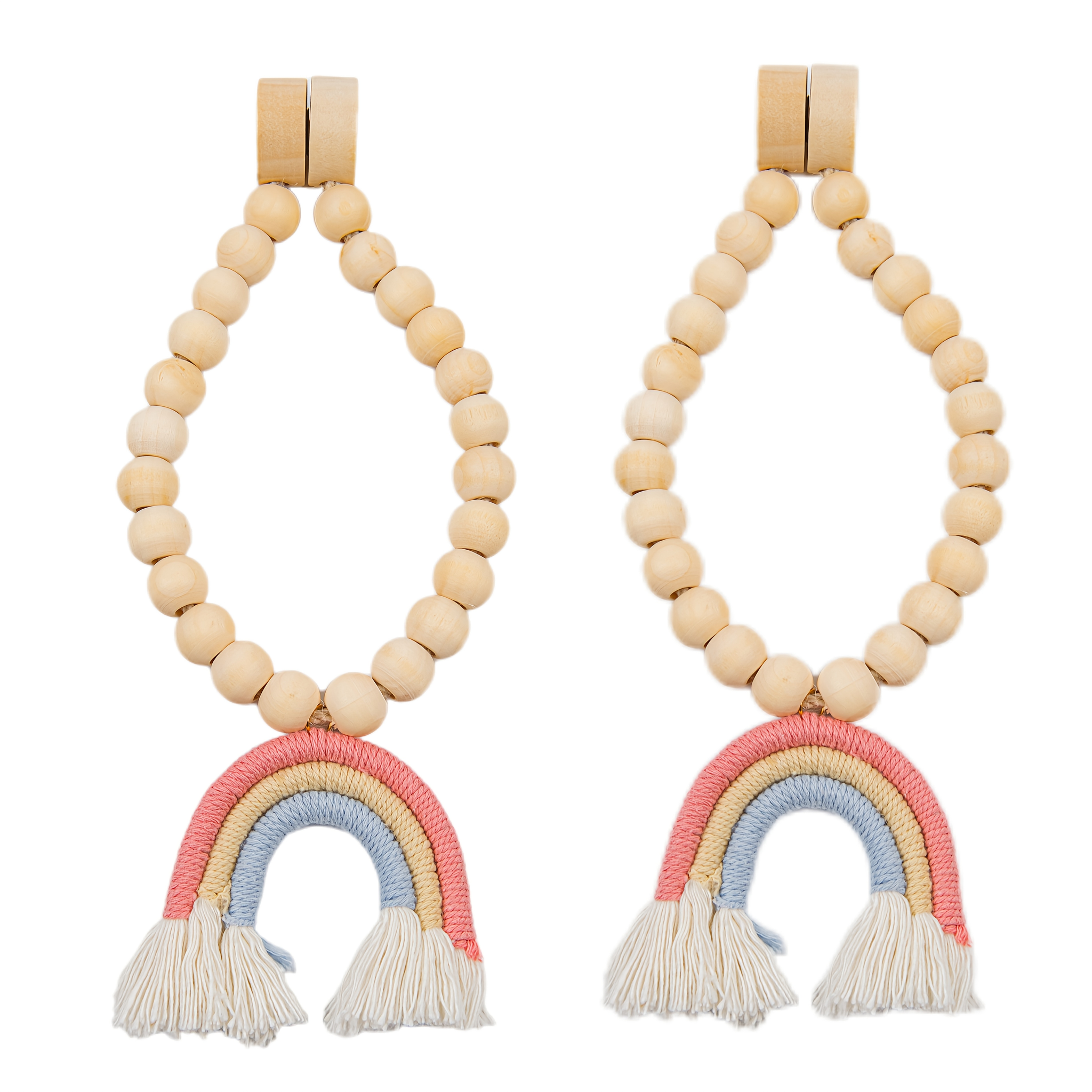 2pcs, Rainbow Magnetic Curtain Tiebacks, Easy , Suitable For Decoration, No Punching, No Installation, 2pcss Per Pack