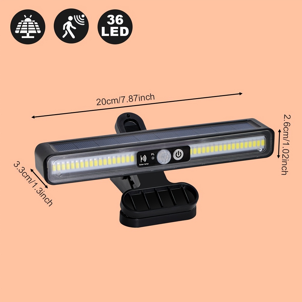E-shop Neue Ultrahelle Clip-On Solarleuchte, Outdoor Solar Straßenleuchte/Wandleuchte/Beleuchtungsleuchte, Ausgestattet mit Bewegungssensor