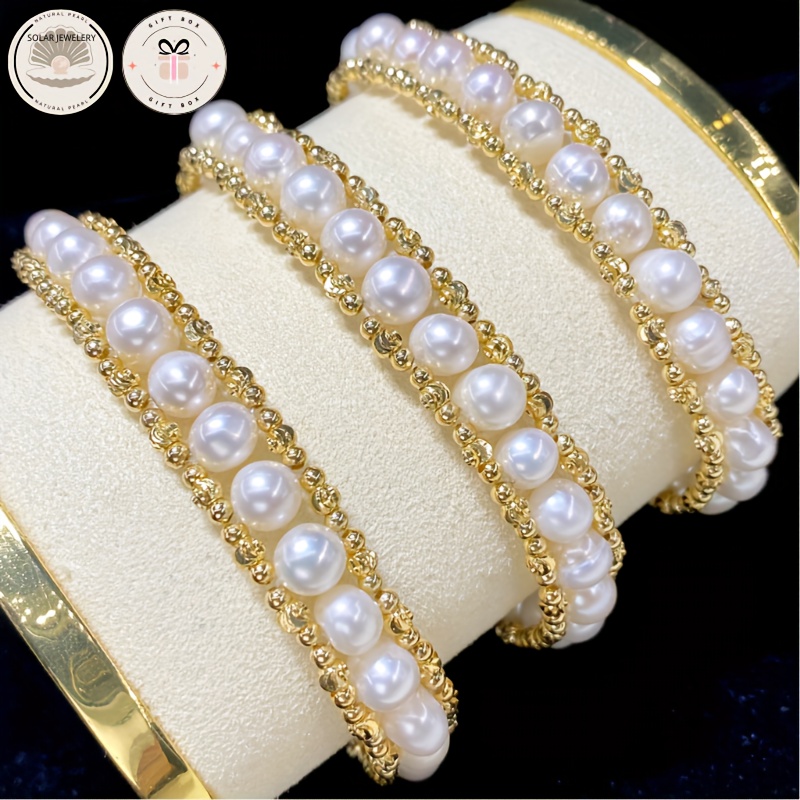 Women's Multi-Layer Freshwater Pearls Bracelet, Gift for Her