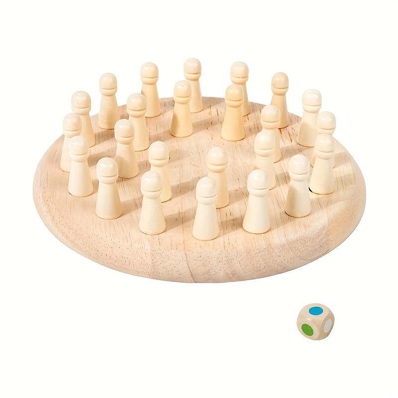 Wood Memory Chess Game for Parent-Child Learning & Concentration