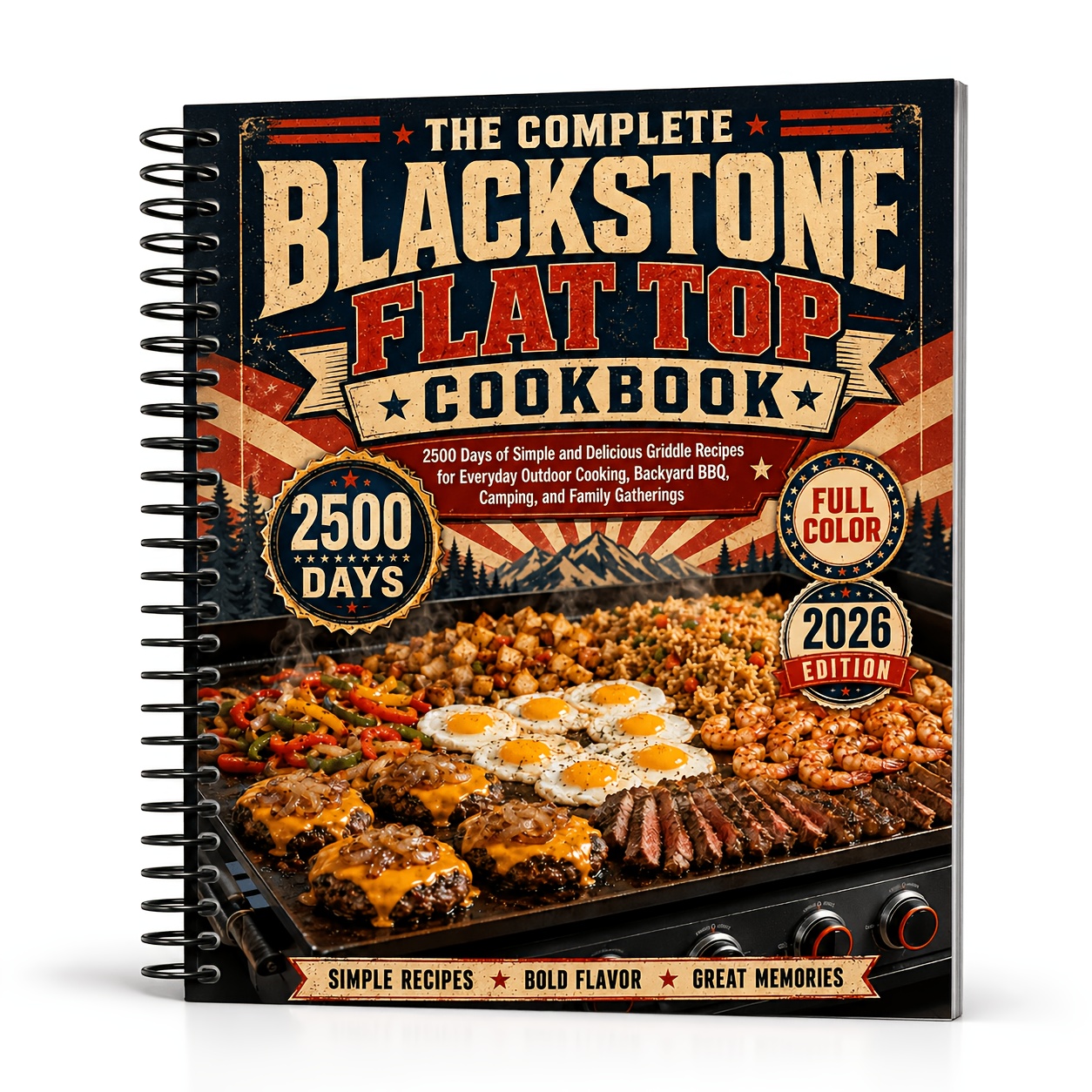 TEMU The Complete Blackstone Flat Top Cookbook-2500 Days Of Simple And Delicious Griddle Recipes For Everyday Outdoor Cooking, Backyard Bbq, Camping,