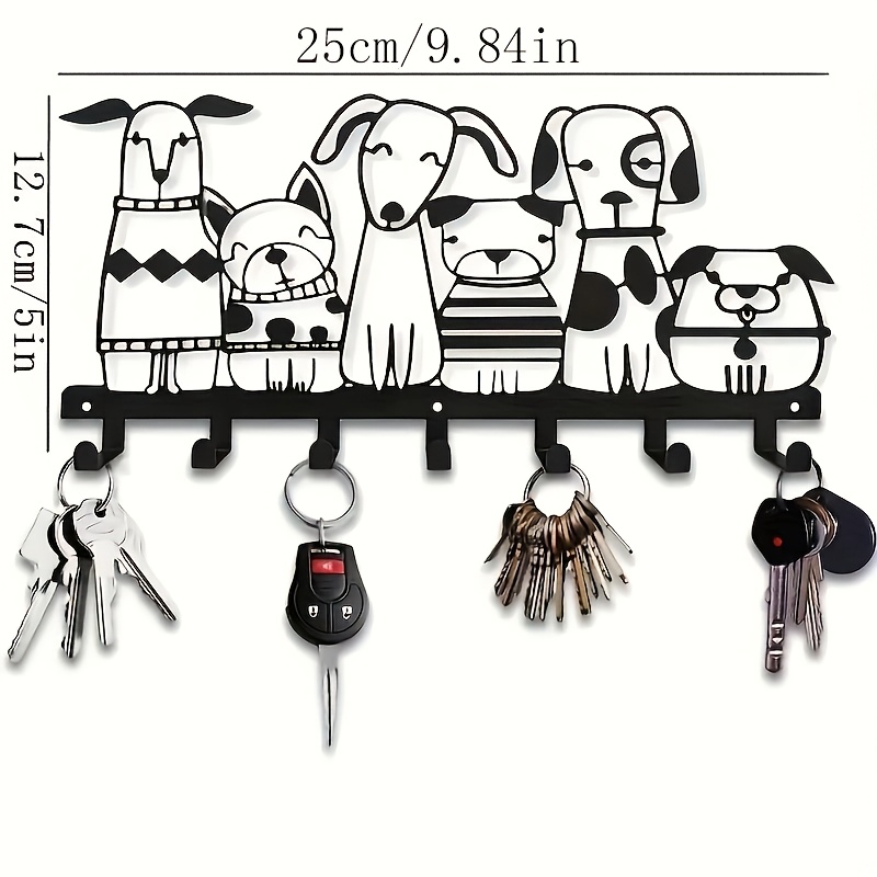 TEMU Cute Metal Keychain Hook For Cats And Dogs - Wall-mounted Key Hook, Kitchen Storage Hook, Bathroom Storage Hook, High-quality Metal , Suitable