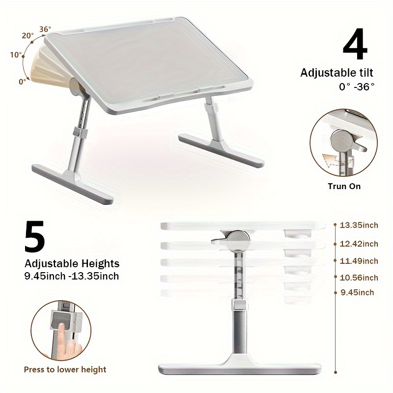 Premium Aluminium Lapdesk – Ergonomischer Laptopständer Mit Hohem Winkel, Verstellbar