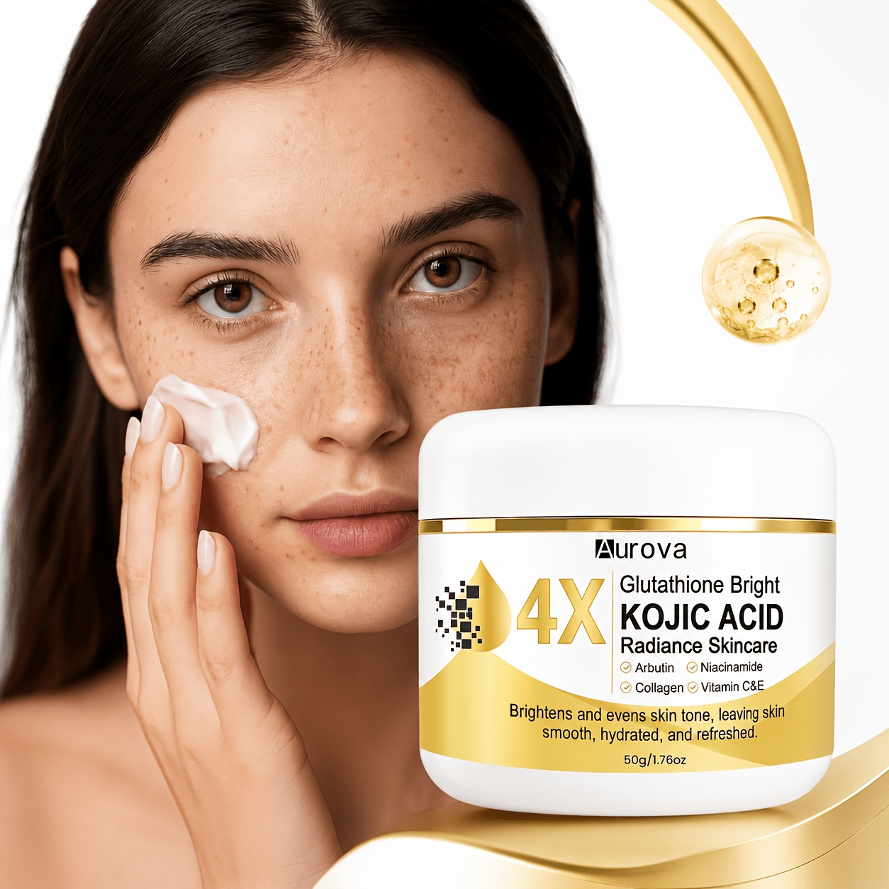 kojic acid arbutin glutathione 4%/Ascorbic 20%/Glutathione 10%/Kojic 4% Cream - Dermatologist-Formulated Glutathione, Kojic Acid,Glycolic Acid,Arbutin,Vitamin E,Aloe
