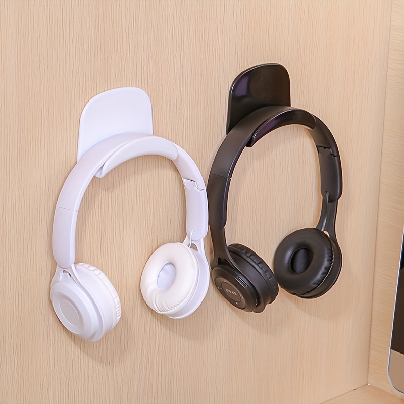 

Wall-mounted Headphone Holder, Self-adhesive Hooks, Durable Plastic Headphone Display Stand, Computer Headset Hanger, Luggage And Miscellaneous Item Hook, Easy To Install, Made Of Pp Material