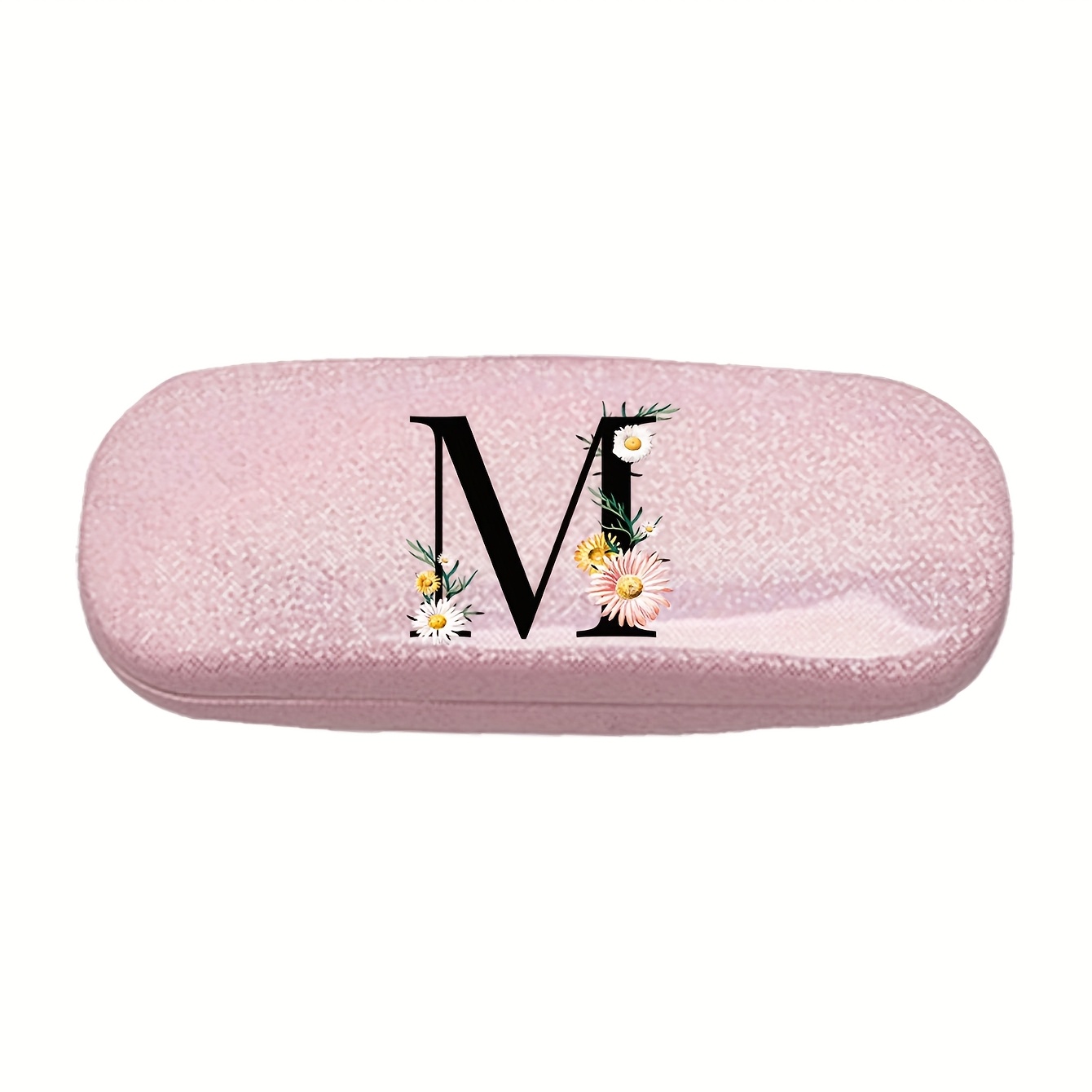 1/2pcs Y2k Style Glasses Case With Daisy Flower A-z Pattern, Stylish And , Convenient Portable With Waterproof And Dust Proof Function. Candy Colored Hard Case (small Size, Made Of Plastic Material)