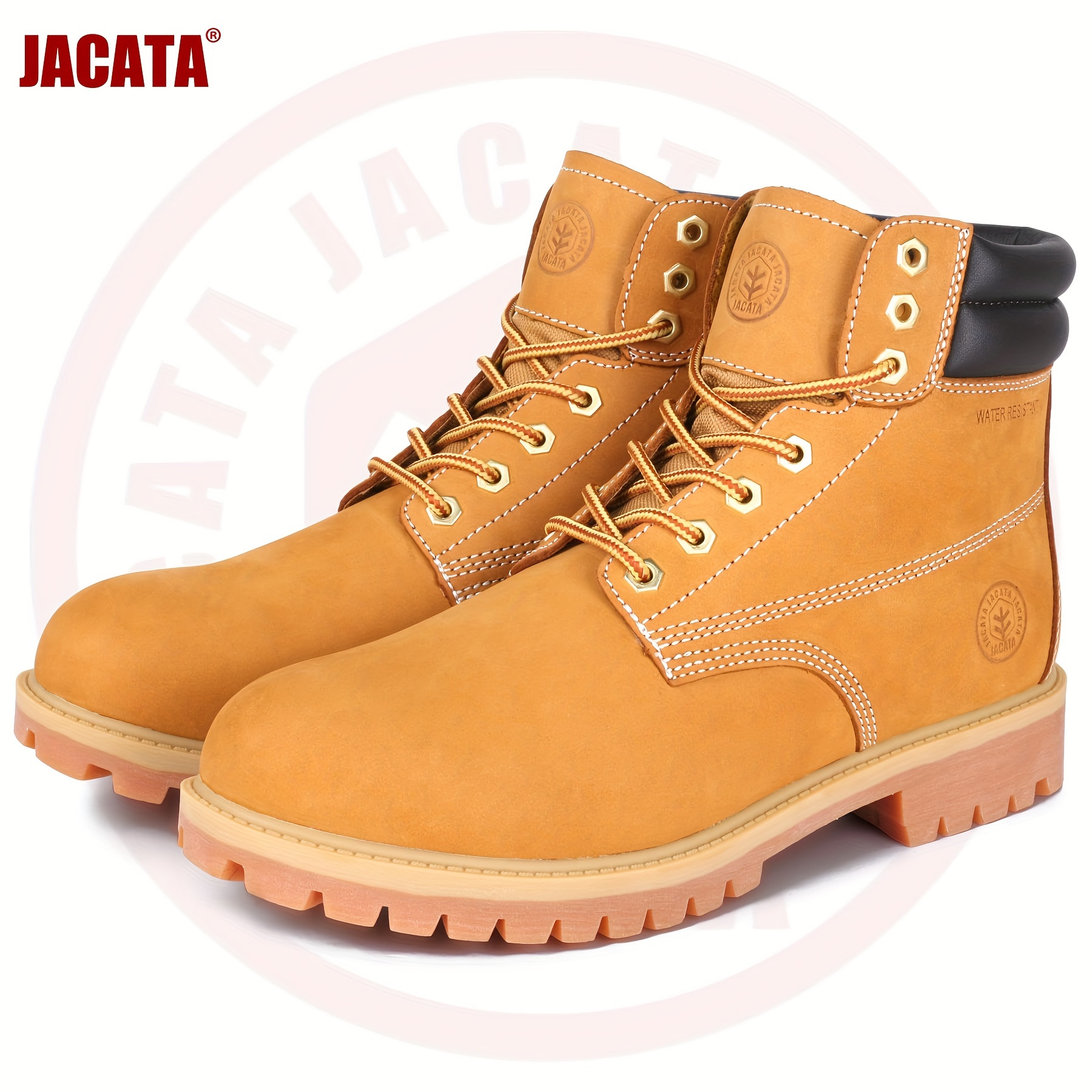 

Men's Water Resistant Leather Work Boot Rubber Sole Construction Oil Resistant Utility Industrial Boots