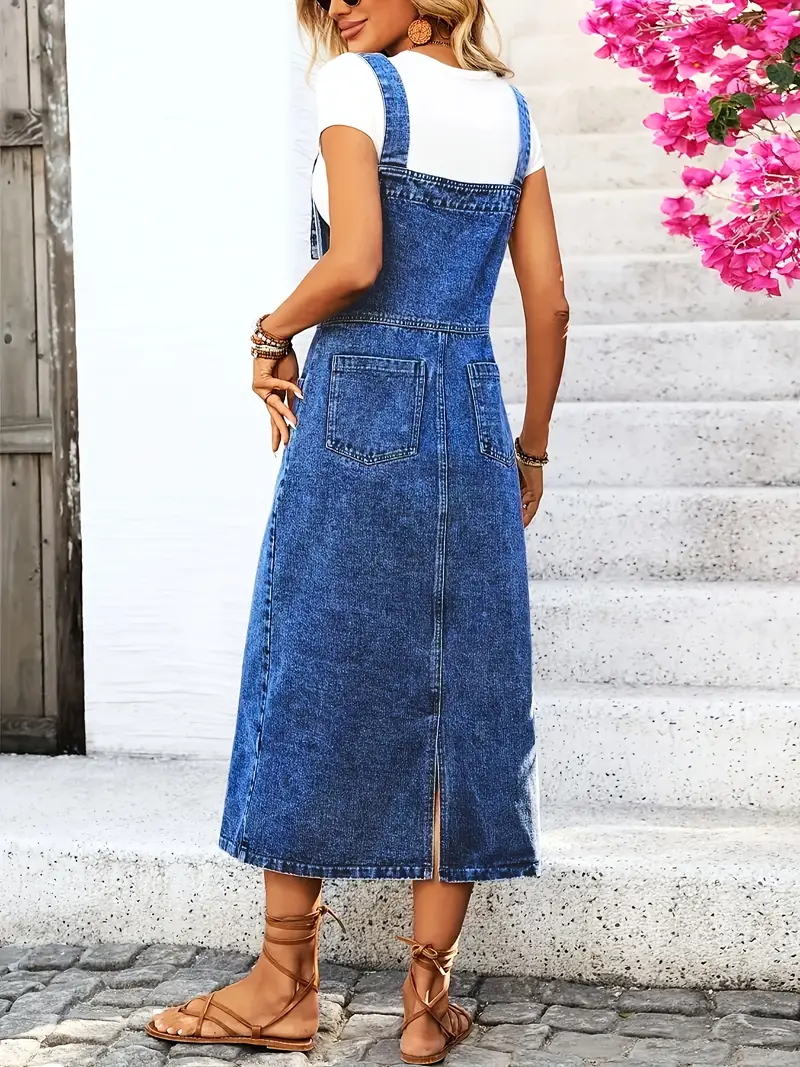 womens long denim cargo dress high waisted loose fit elegant - Temu Bahrain womens long denim cargo dress high waisted loose fit elegant - Temu Bahrain