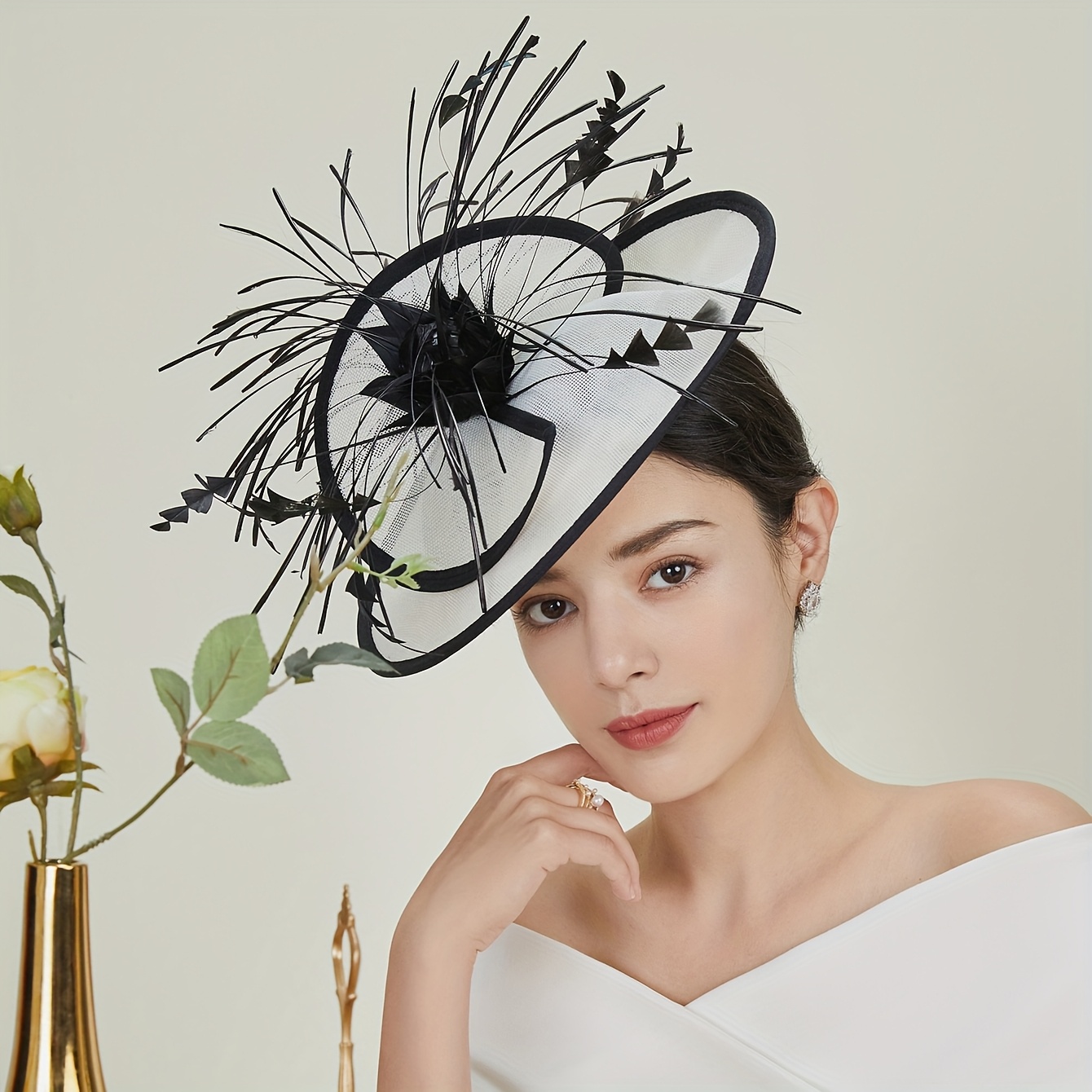 fascinator hat feather fascinators hair clip kentucky tea - Temu display picture 2