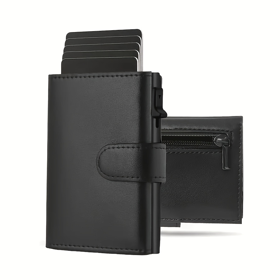 Image of Men's Wallet With Coin Case & Rfid Protection Slim Wallet Card Wallet 10 Slots For Credit Cards Credit Card Wallet