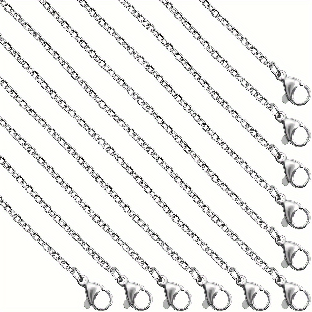 

20 Pack Stainless Steel Necklace Chains - 304 Stainless Steel, 19 Inch Link Cable With Lobster Clasps For Diy Jewelry Making, 2mm