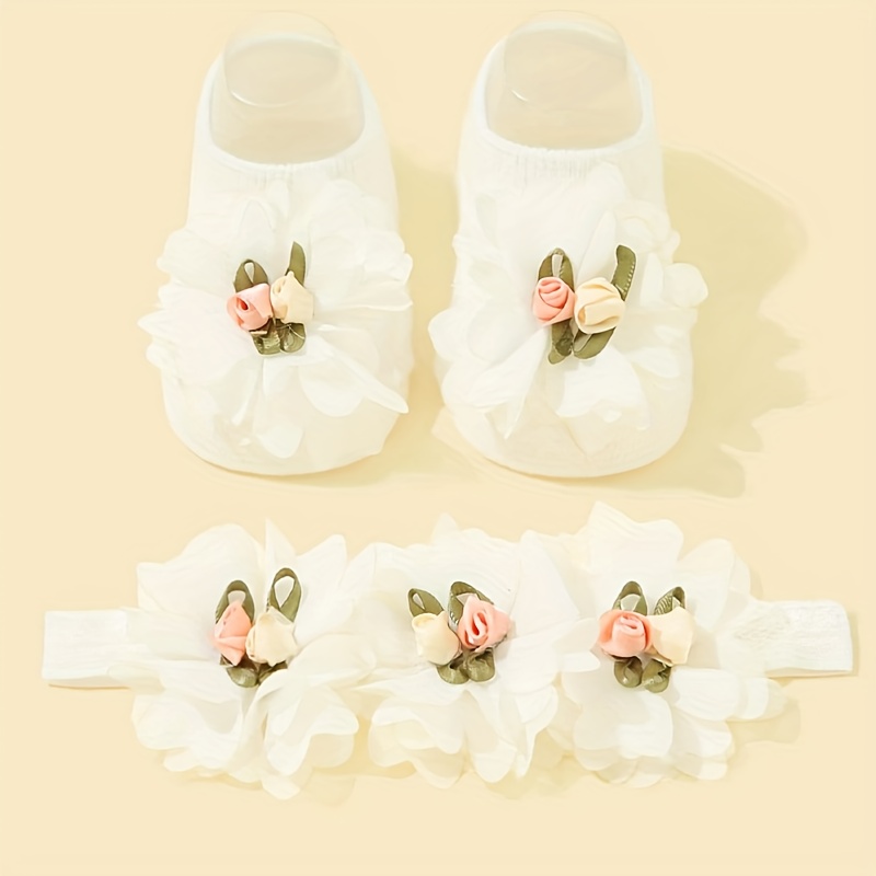 Image of Children's Headband And Socks Set, Suitable For 0-1 Years Old