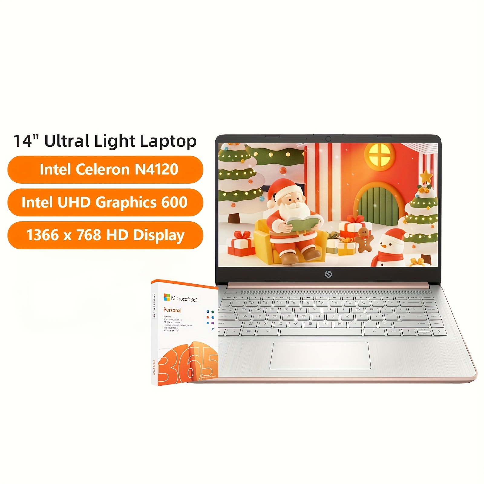 

Hp 14" Light Laptop Computer, 8gb , 256gb Storage(128gb Emmc+ 128gb Sd Card), Intel - N4120, Hd Display, Webcam, Home Mode