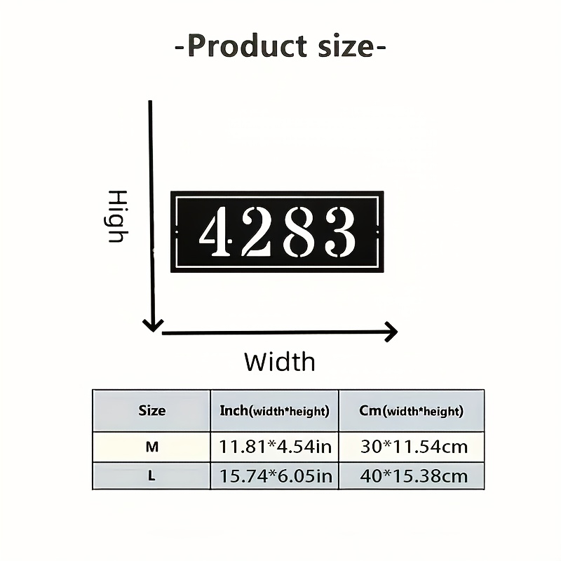 TEMU A Designed Number Logo - Personalized Address Tag - Durable Metal Home Identification Tag - Ideal Housewarming Gift For Adults - Elegant Design,