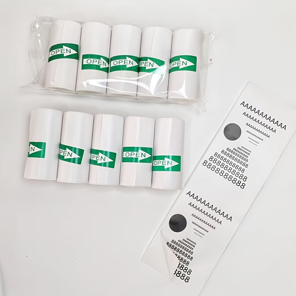 TEMU 10 Rouleaux de Papier Autocollant Thermique Blanc, Résistant aux Rayures et Anti-Taches, Papier Photo pour Notes, Universel pour Mini Appareil