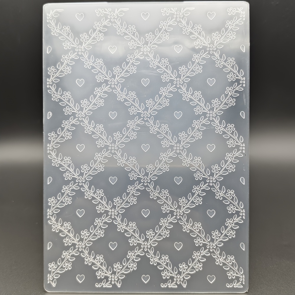 TEMU Plastic Embossed Folder (5 Inches X 7 Inches Love And Peace) Paper Craft Plastic Texture Stamp For Card Making And Scrapbooking