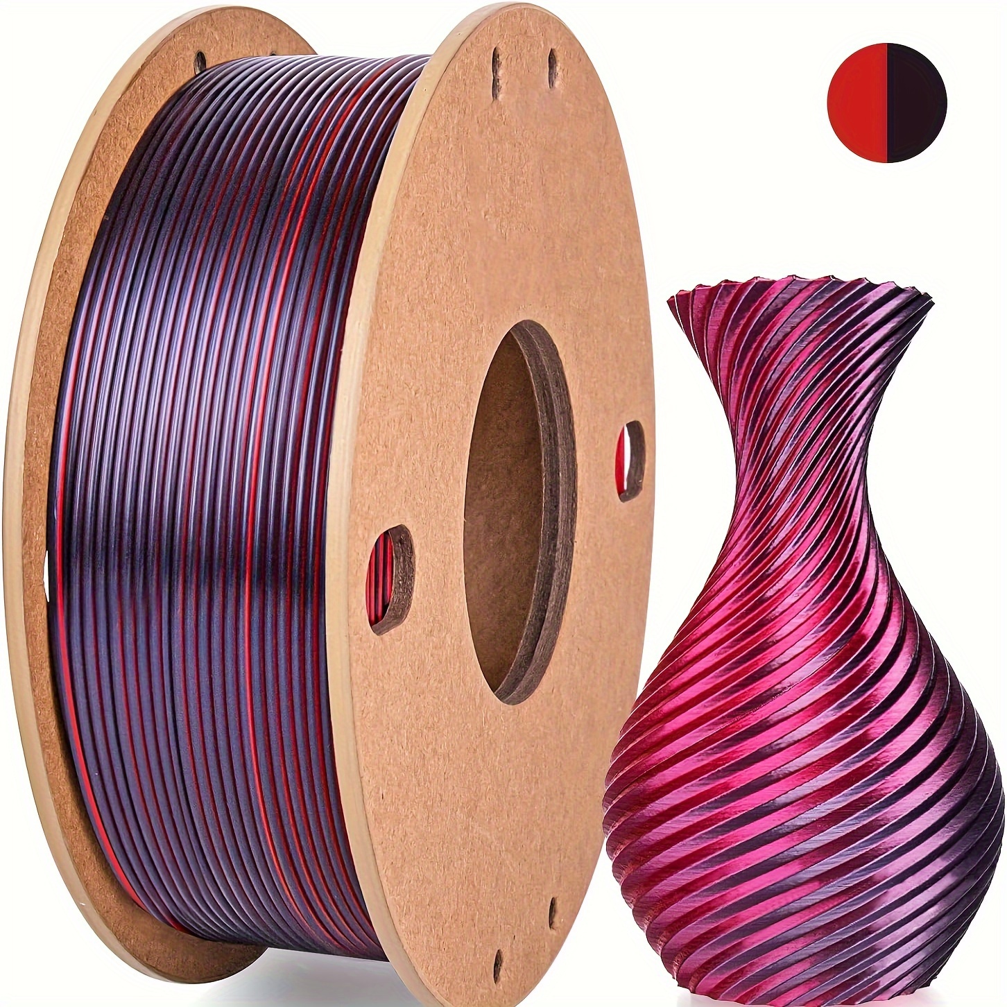 

1 Bobine de Filament Pour Imprimante 3D PLA, 250g (0.55lbs) , 1.75mm Coextrusion , Haute Dimensionnelle +/-0.03mm, Imprimé Facile Pour Les Passionnés de